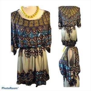 BOGO🖤 ANGIE PEACOCK OPEN SHOULDER SEQUIN SHORT